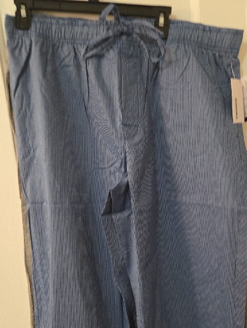 2 Pair Sonoma Pinstripe Drawstring Pajama Pants in Blue and Gray, Mens Large NWT - Picture 8 of 16